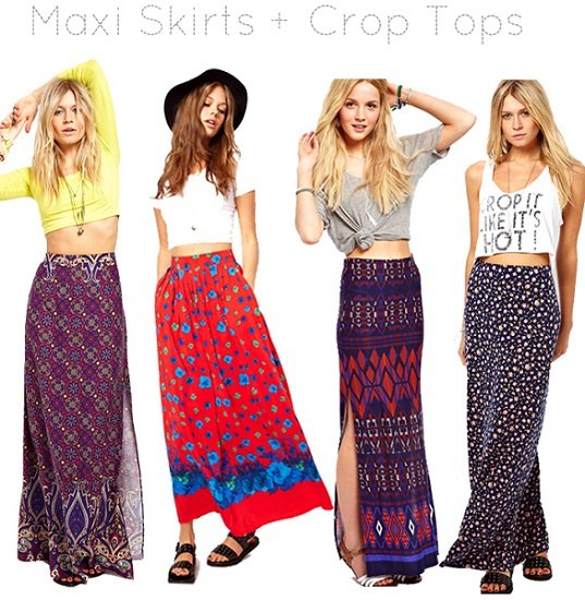 La regina delle tendenze primavera estate 2013: la maxi skirt crop top e maxi skirt