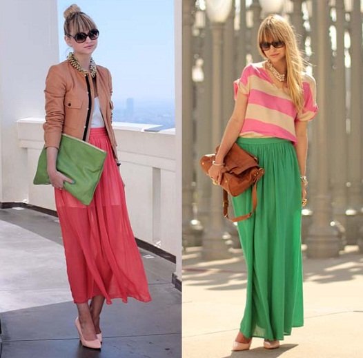 La regina delle tendenze primavera estate 2013: la maxi skirt maxi skirt e t shirt