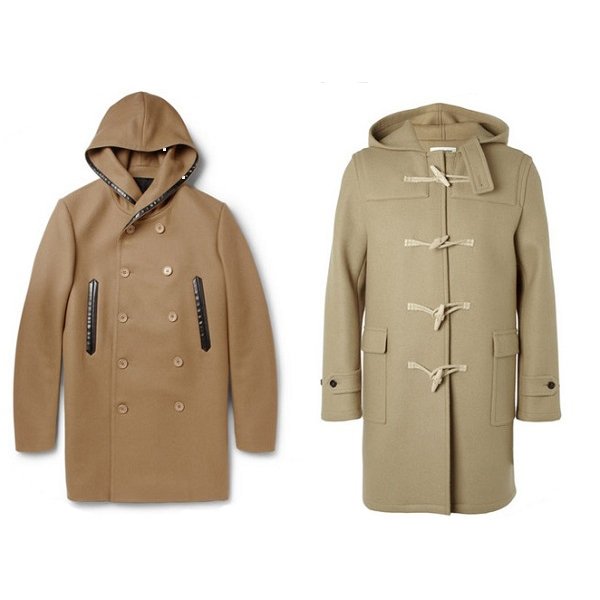 tendenze-uomo-autunno-inverno-2013-2014 - cappotti in doppiopetto con il cappuccio ed i montgomery, anch'essi con il cappuccio