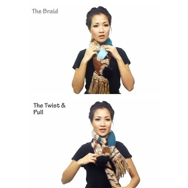 20 modi per indossare la sciarpa: la treccia e il torcia e tira
